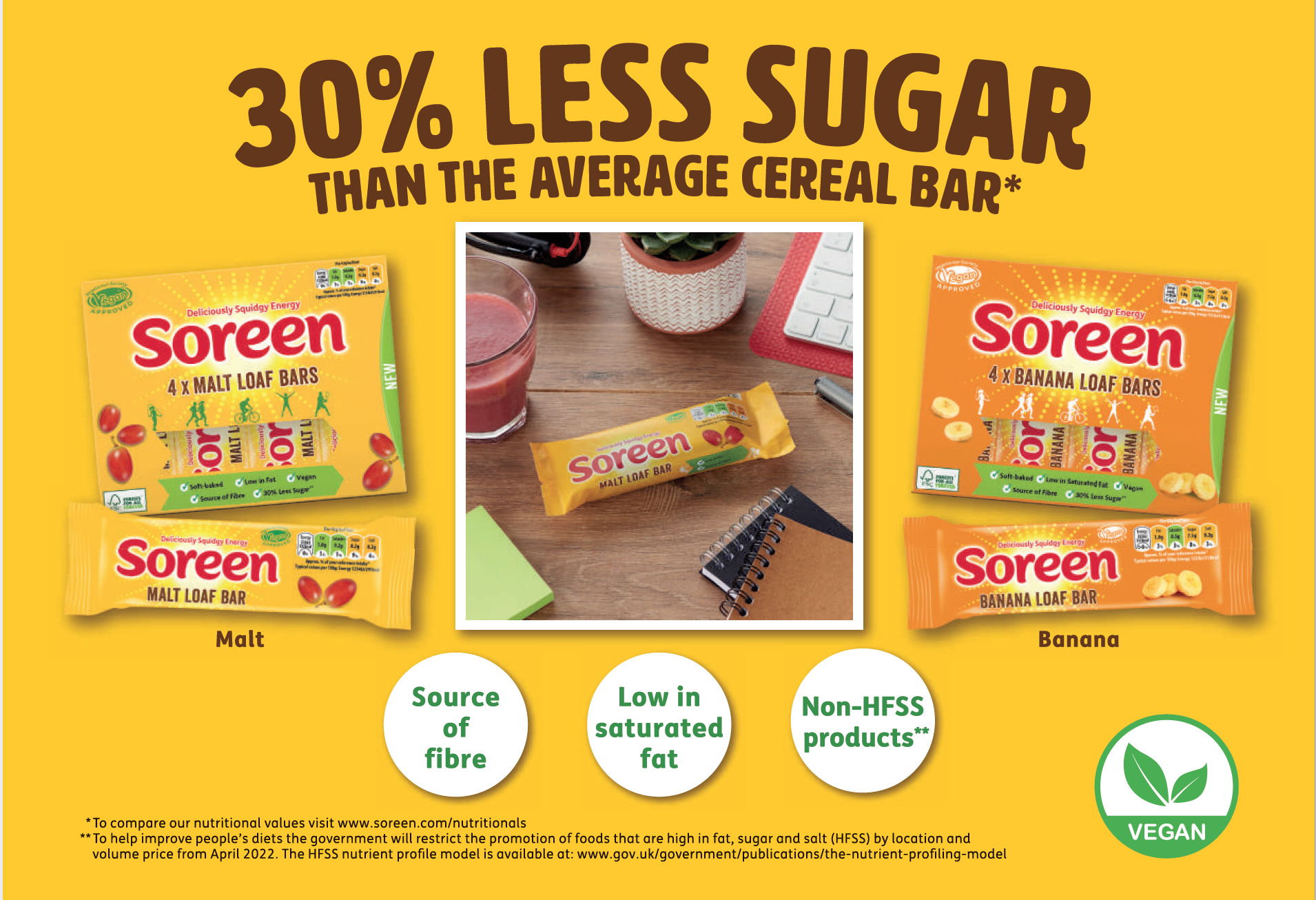 Soreen 30% less sugar